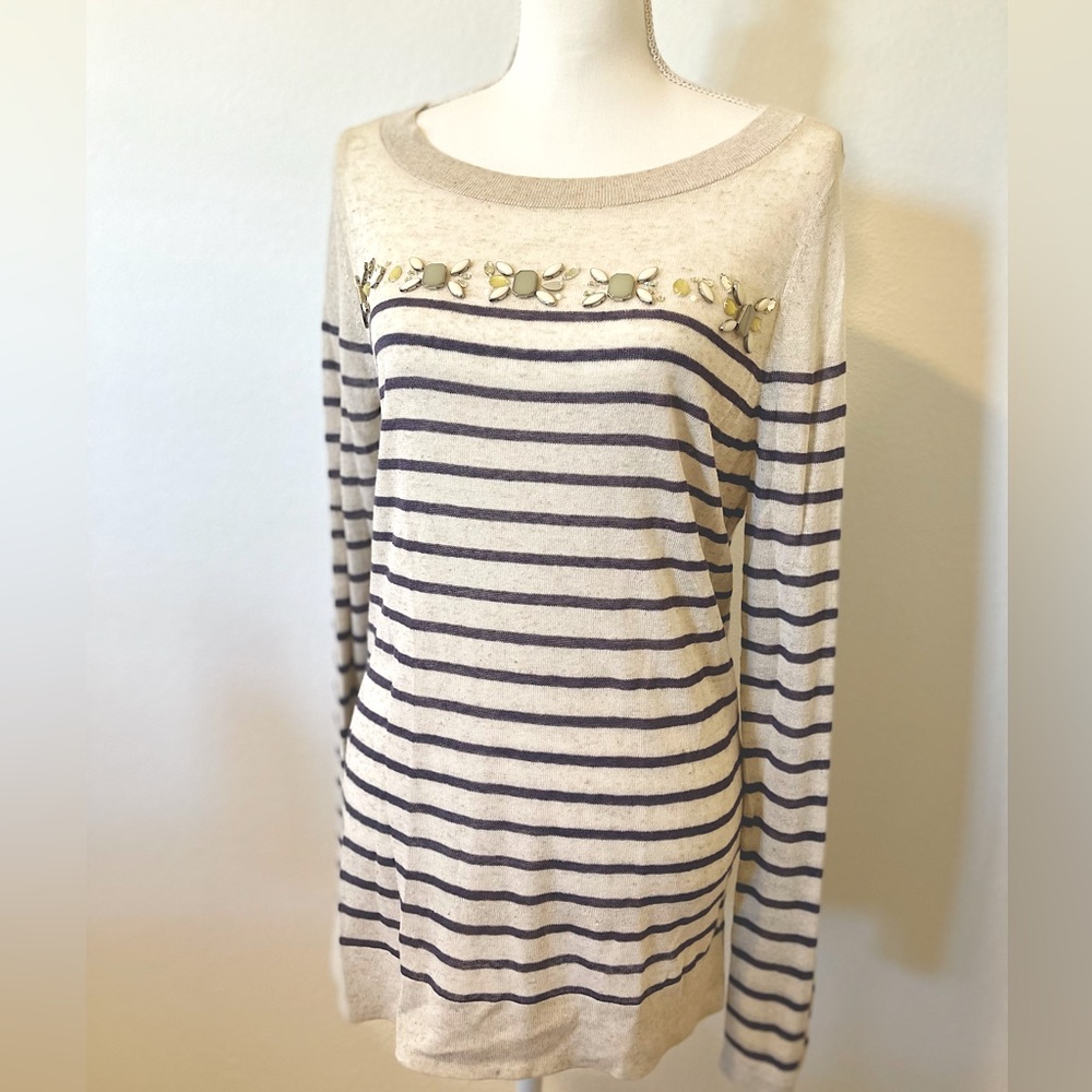 Ann Taylor LOFT Jeweled Embellished Knit Sweater NWT